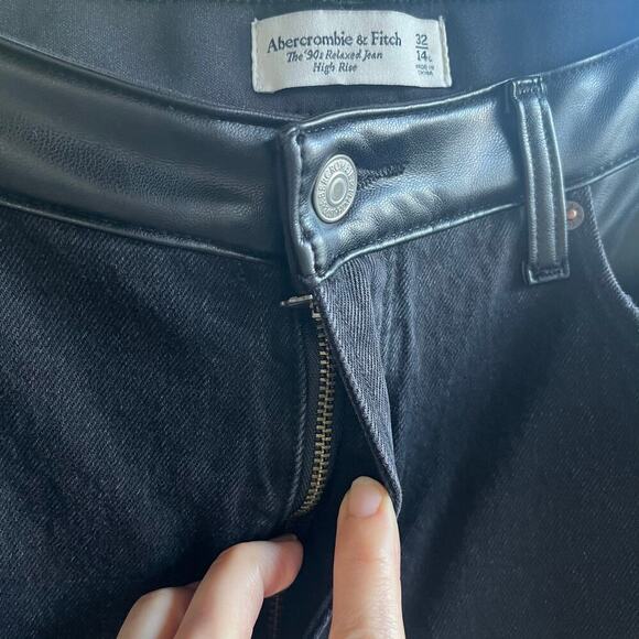 Abercrombie & Fitch Women's The 90's Relaxed Jean High Rise Black Size 14 Long - Picture 6 of 9